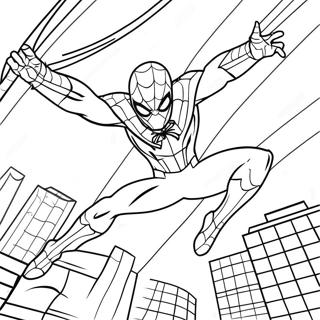 Pagina Para Colorear De Spiderman 2099 Dinamico En Movimiento 77396-20029