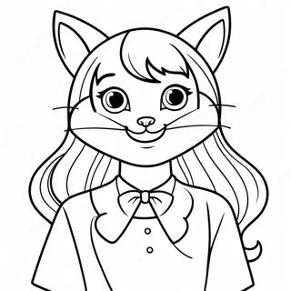 Chica Gato Páginas Para Colorear