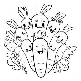 Pagina Para Colorear De Familia De Zanahorias Felices 77810-20353