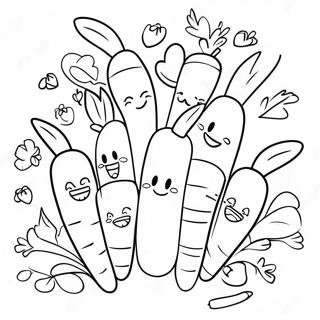 Pagina Para Colorear De Familia De Zanahorias Felices 77810-20356