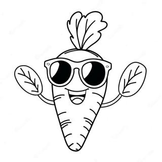 Pagina Para Colorear De Zanahoria Divertida Con Gafas De Sol 77811-20357