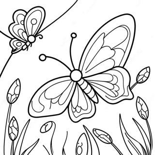 Pagina Para Colorear De Jardin De Mariposas Coloridas 77835-20370