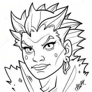 Pagina Para Colorear De Baddie Feroz Con Cabello Puntiagudo 77941-20458