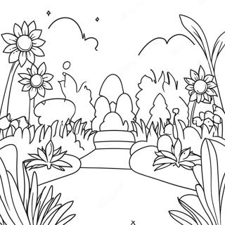 Pagina Para Colorear De Jardin Vibrante Con Flores 78303-20741