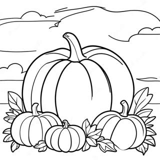 Pagina Para Colorear De La Abundante Cosecha De Calabazas 78429 20834