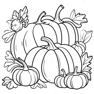 Pagina Para Colorear De La Abundante Cosecha De Calabazas 78429 20835