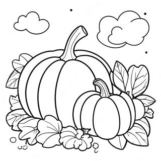 Pagina Para Colorear De La Abundante Cosecha De Calabazas 78429 20836