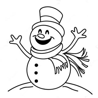 Pagina Para Colorear De Frosty Alegre Con Bufanda 78584-20951