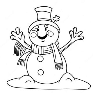 Pagina Para Colorear De Frosty Alegre Con Bufanda 78584-20952