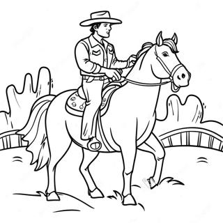 Pagina Para Colorear De Un Vaquero Montando Un Caballo 78997-21269