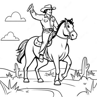 Pagina Para Colorear De Un Vaquero Montando Un Caballo 78997-21270