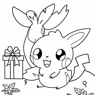 Pokemon Navidad Páginas Para Colorear