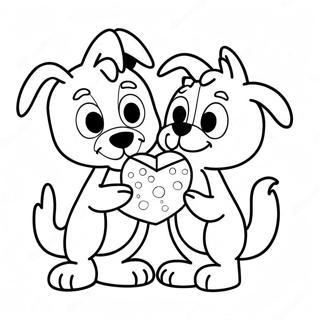 Pagina Para Colorear De Bluey Y Bingo En San Valentin 79383-21572