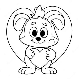 Pagina Para Colorear De Bluey Sosteniendo Un Corazon 79384-21576