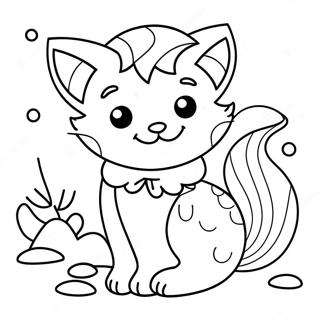 Gato Sirena Páginas Para Colorear