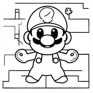 Mario De 8 Bits Páginas Para Colorear