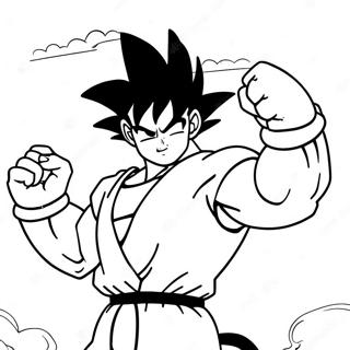 Goku Volando Con Nimbus Pagina Para Colorear 8027-2594