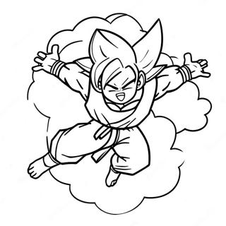 Goku Volando Con Nimbus Pagina Para Colorear 8027-2595