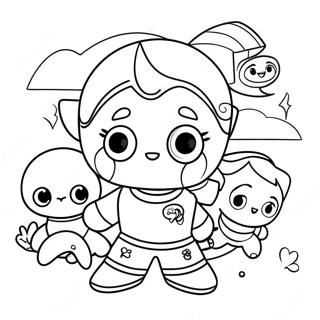 Pagina Para Colorear De Los Adorables Rangers Arcoiris Con Animales 80287 22267