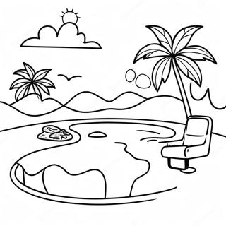 Pagina Para Colorear De Un Dia Soleado En La Piscina 80516-22440