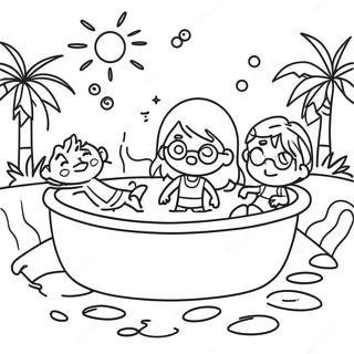 Pagina Para Colorear De Ninos Jugando En La Piscina 80517-22443