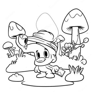 Pagina Para Colorear De La Escena Del Pueblo Pitufo 80593 22501