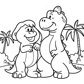 Pagina Para Colorear De Barney Rubble Y Dino 81210 22983