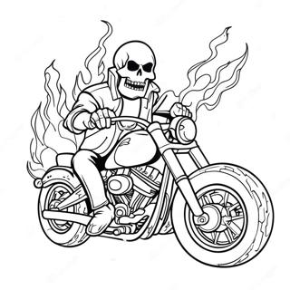 Pagina Para Colorear De Ghost Rider En Llamas 81441-23158