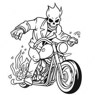 Pagina Para Colorear De Ghost Rider En Llamas 81441-23159