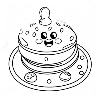 Pagina Para Colorear De Panqueques De Dibujos Animados Adorables 82139-23711