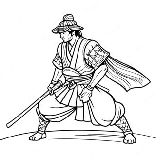 Pagina Para Colorear Del Samurai Con Katana 82240-23815