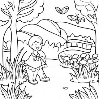 Pagina Para Colorear De Jardin Colorido De Primavera 82548-24045