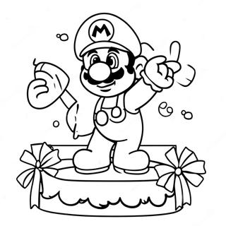 Mario Navidad Páginas Para Colorear