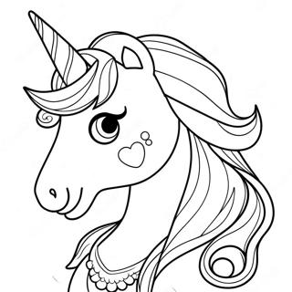 Pagina Para Colorear De Una Princesa Unicornio Brillante 82882-24306