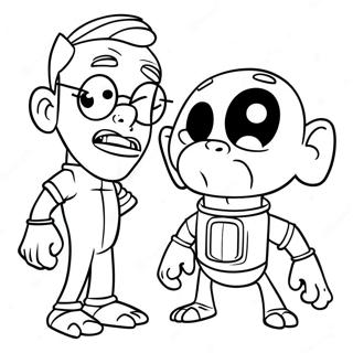 Pagina Para Colorear De Dib Confrontando A Zim 83064-24454