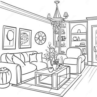 Pagina Para Colorear De Un Acogedor Diseno De Sala De Estar 83241 24587