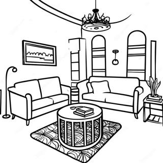 Pagina Para Colorear De Un Acogedor Diseno De Sala De Estar 83241 24588