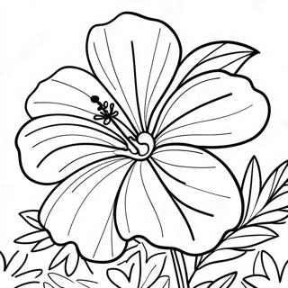 Pagina Para Colorear De Una Gran Flor De Hibisco 83395-24716