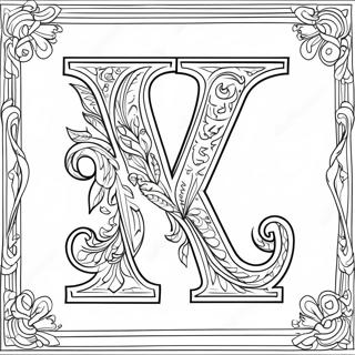 Pagina Para Colorear De La Letra V Vintage 83677-24940