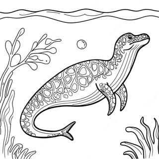 Pagina Para Colorear Del Mosasaurus Nadando En El Oceano 83804-25031