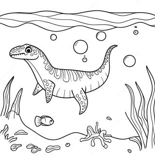 Pagina Para Colorear De Mosasaurus En Escena Submarina 83807-25041