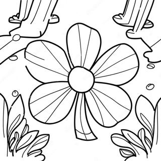 Pagina Para Colorear De Trebol De Cuatro Hojas Gigante 83882 25096