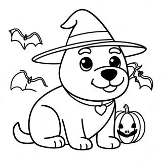 Perro De Halloween Páginas Para Colorear