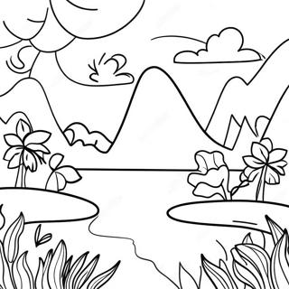 Pagina Para Colorear De Una Escena Natural Minimalista 84161-25307