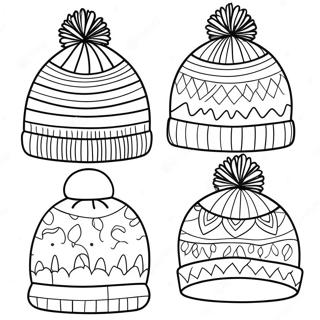 Pagina Para Colorear De Sombreros Acogedores De Invierno 84344 25464