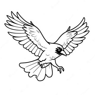 Pagina Para Colorear De Cuervo Majestuoso En Vuelo 84418-25512