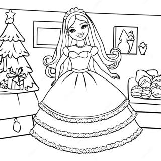 Barbie Navidad Páginas Para Colorear