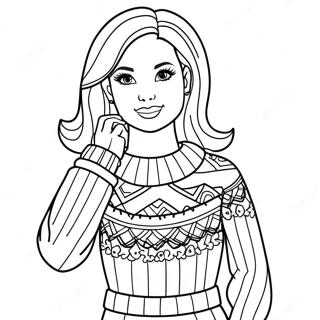 Barbie En Un Sueter Acogedor Para Colorear 84576 25642