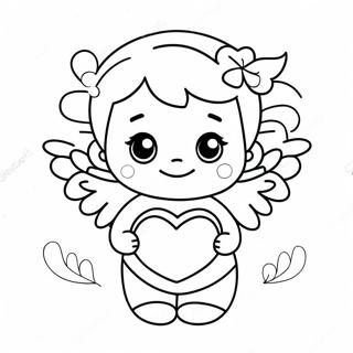 Pagina Para Colorear De Angel Lindo Con Corazon 84752 25772