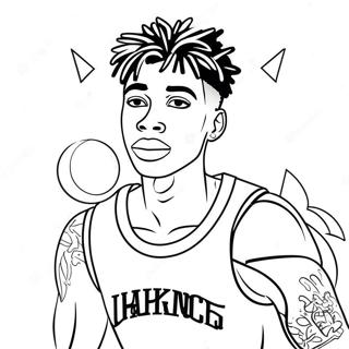 Pagina Para Colorear De Ja Morant Con Balon De Baloncesto 85212-26218